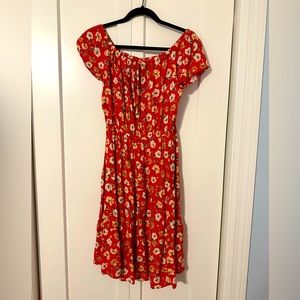 Boho floral print dress